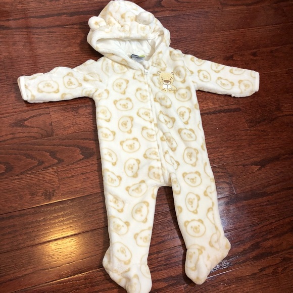 Mick Mack fleece hooded onesie with fold over mittens - Picture 2 of 12